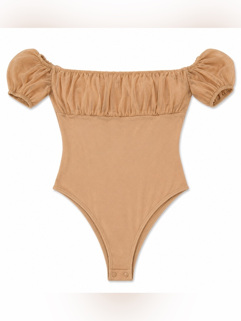 NUDE MESH OFF THE SHOULDER MISSGUIDED BODYSUIT